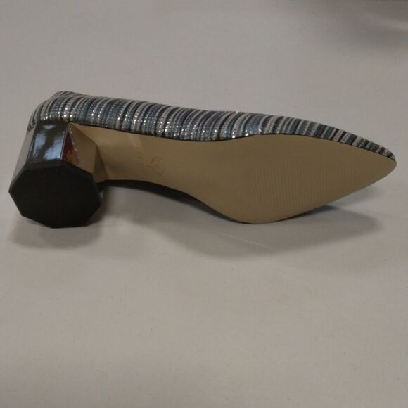 Katy Perry Collections Blue and White Striped Heels - Picture 6 of 6